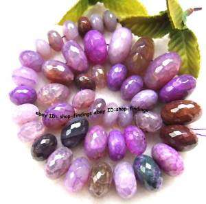 Cut Purple Agate 12 22mm Rondelle Graduated Beads 15  