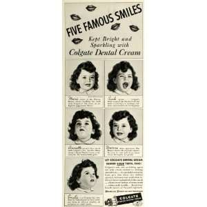   Ad Famous Dionne Quintuplets Colgate Dental Cream   Original Print Ad
