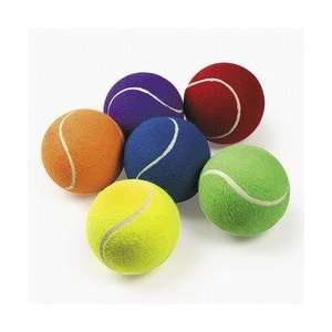   12 Large 5 Inch Tennis Balls Come In Assorted Colors 