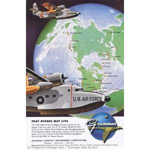  1955 Grumman US Air Force Rescue Service Vintage Ad 