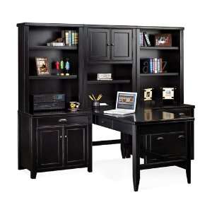  Martin Furniture Distressed Black Home Office Group 