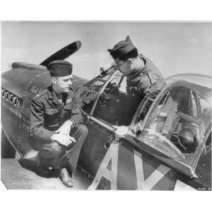  Joe Louis,1914 1981,in cockpit of P 51 plane,with Colonel 