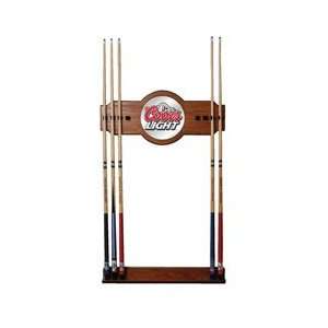 Coors Light 2 piece Wood and Mirror Wall Cue Rack: Patio 