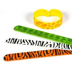  Animal Print Slap Bracelets (6 Assorted) Toys & Games
