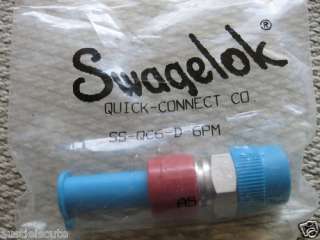NEW Swagelok SS QC6 D 6PM Valve Quick Connect Stem Male SEALED  