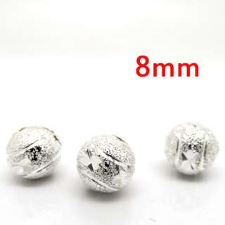 200 Silver Plated Stardust Spacer Beads 8mm Dia.  