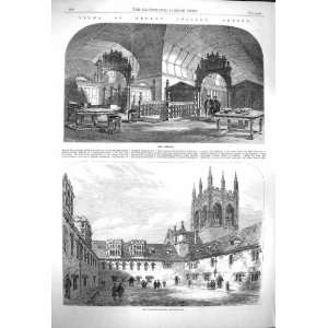  1864 Merton College Oxford Chapel Library Quadrangle