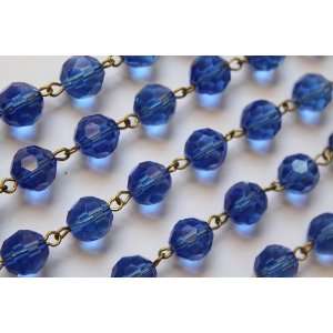  6ft Blue Crystal Chandelier Glass Bead Lamp Chain: Patio 