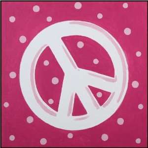    Pink Peace Imagination Square Hand Painted Canvas Art: Baby