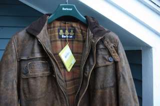 BARBOUR Vintage Leather International Jacket NWT SMALL  