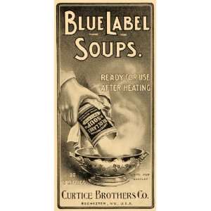  1901 Ad Antique Blue Label Soups Curtice Brothers 