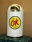 OK USED CARS TRASH CAN NEW RECEPTACLE WHITE FREE SHIP*