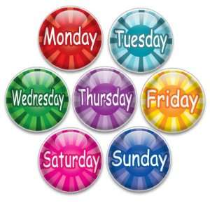  : Decorative Push Pins or Magnets 7 Small Weekdays: Kitchen & Dining
