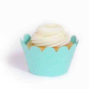 Mini Tiffany Aqua Blue Cupcake Wrappers, Set of 18   Wedding Cupcakes 