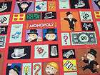 MONOPOLY GAME FABRIC MR. MONEY GO TO JAIL BTFQ