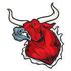 Decal Sticker Angry Red Bull Attack 4X4 Truck Helmet Racing Power 