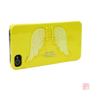 Yellow Angel Wing Holder Hard Case Cover For Apple iPhone 4S 4G AT&T 