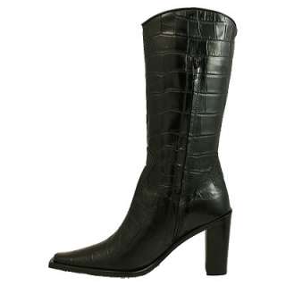 OLIVER Leather Boots * Made in Italy * Black Croco Size 6 * Top 