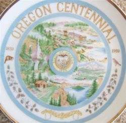 Vintage OREGON CENTENNIAL STATE PLATE 1859 to 1959  