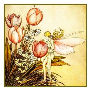 Autumn Tulip Fairy by Artist Ida Outhwaite Counted Cross Stitch Chart 