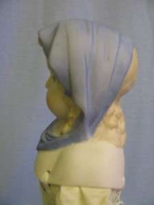 19 GLASS EYED Blue Scarf Lady by Emma Clear EARLY Date of 1940  