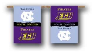 DIVIDED HOUSE TAR HEELS / ECU PIRATES 2 SIDED BANNER  