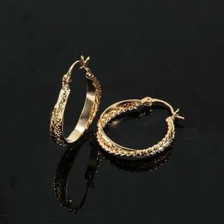 Brilliant 9K Gold Filled Womens Hoop Earrings~ 
