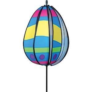  Wavy Yelloe Egg Decorated Easter Egg Wind Spinner Patio 