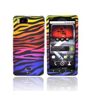   Droid X Rubberize Hard Case COLORFUL ZEBRA Cell Phones & Accessories