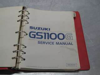 SUZUKI FACTORY SERVICE MANUAL + BINDER GS1100G GS1100 G GS 1100 GL GK 