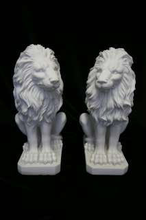 XX Large Pair of Lion King Sitting Statue Made in Italy  