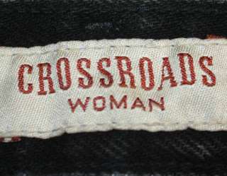 Crossroads sz 18 x 30 Womens Black Jeans Denim Pants IC31  