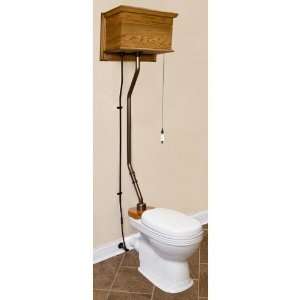  Oak High Tank Pull Chain Water Closet   REAR OUTLET Bowl 