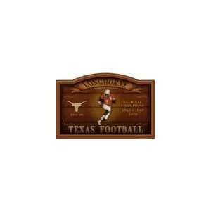   NCAA Texas Longhorns Football Player Rustic Wall Sign Sports