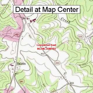  USGS Topographic Quadrangle Map   Lincolnton East, North 