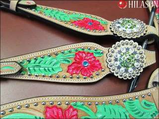 UNIQUE WESTERN RHINESTONE HAND PAINTED HANDTOOLED LEATHER ONE EAR 