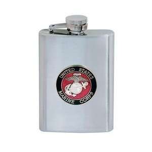  Flask   U.S. Marine Corps 8oz. Stainless Steel Flask with 