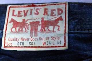 2003 LEVIS RED EUROPE WORN OUT WEST BOOT CUT Sz.34/34 EXTREMELY 