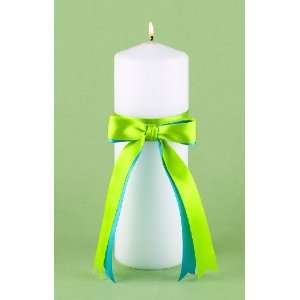  White Custom 2 Ribbon Unity Candle: Home & Kitchen
