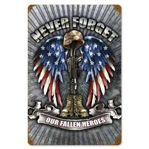  Fallen Heroes Allied Military Vintage Metal Sign   Victory 