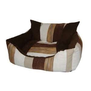  Best Pet Supplies VB468 BW Oval Dog Bed in Brown Stripes: Pet Supplies