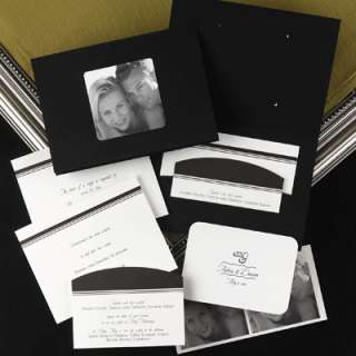 BLACK & WHITE PHOTO POCKET Wedding Invitation Set SALE!  