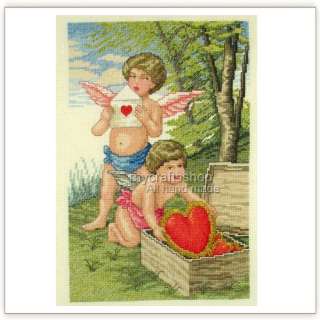Valentine Greetings   PREORDER COMPLETED CROSS STITCH  