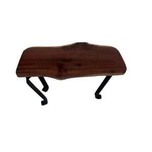   Natural Edge Slab Black Walnut Wood End Table / Bench