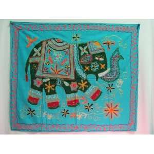  Teal Green Elephant Wall Hanging