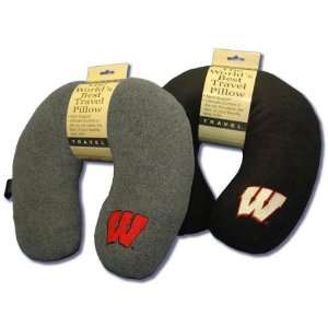  Wisconsin Badgers Charcoal Travel Pillow: Sports 