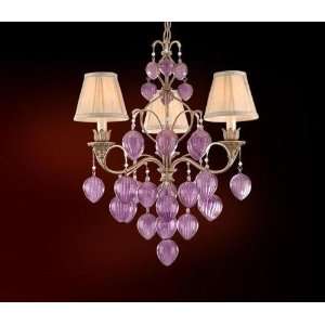 Venetian   Three Light Chandelier, Rialto Finish with Champagne Glass 