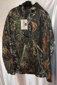mens medium mossy oak camo water & wind resistant hooded pullover 