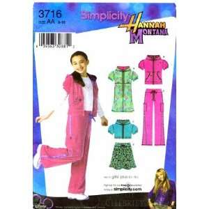  Simplicity 3716 Hannah Montana Girls Knit Mini Dress Hoody 