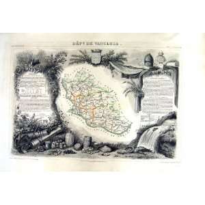  French Antique Map Levasseur C1845 De Vaucluse Avignon 